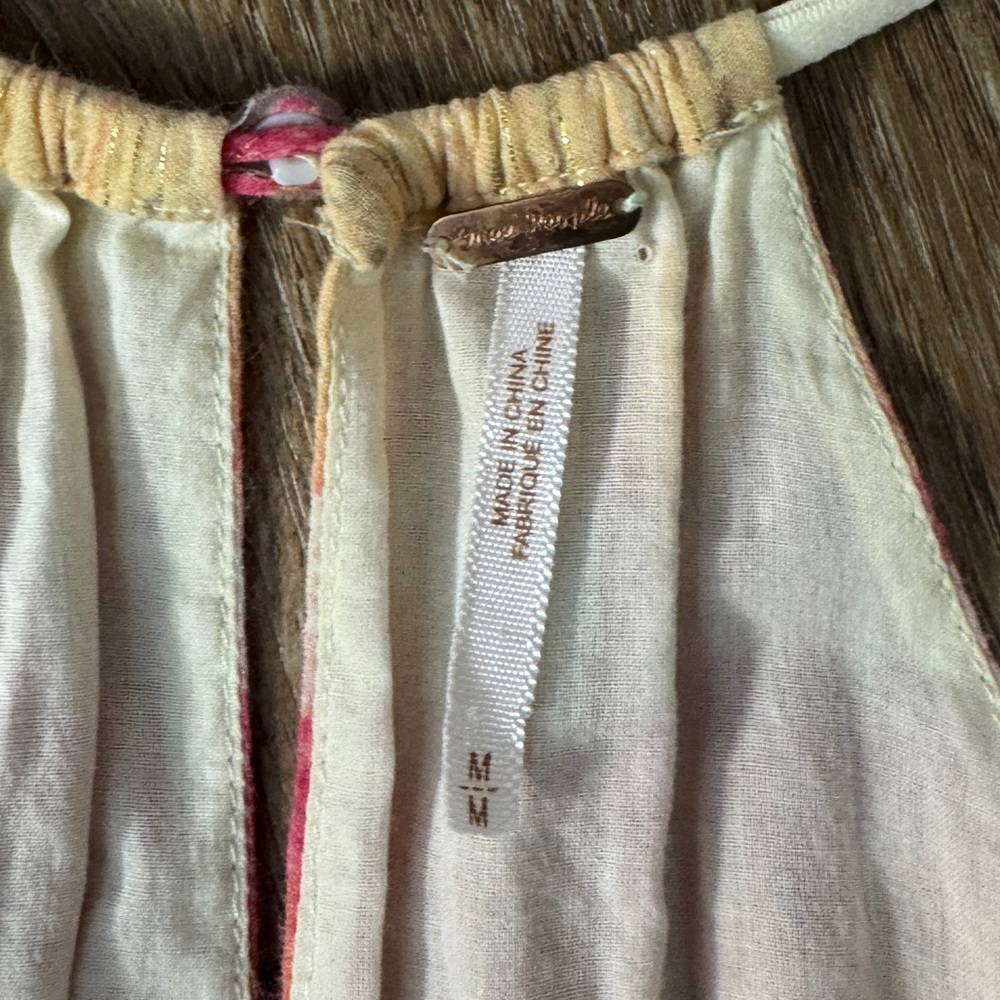 Free People Indian Summer Lurex Mini Dress Size Medium Boho Festival - Picture 7 of 9